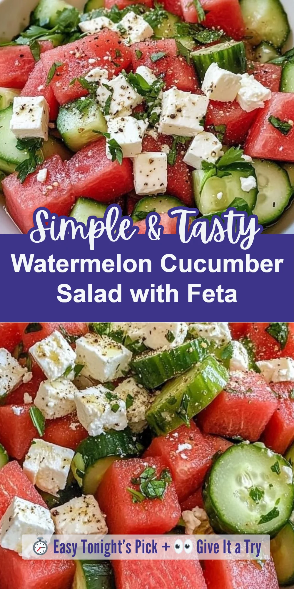 Watermelon Cucumber Salad with Feta
