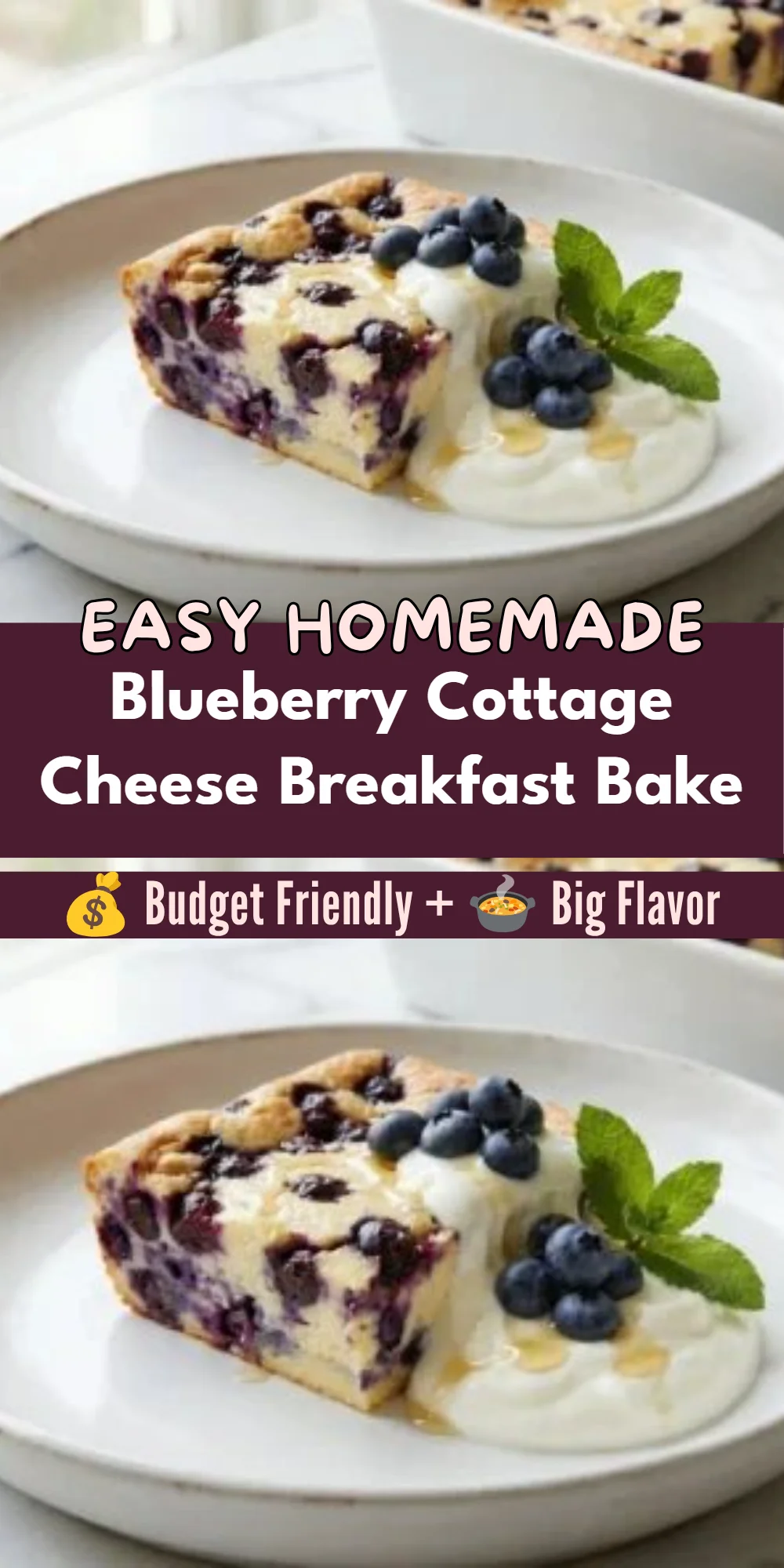 Blueberry Cottage Cheese Breakfast Bake