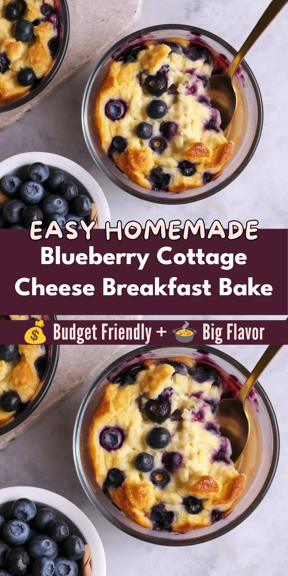 Blueberry Cottage Cheese Breakfast Bake