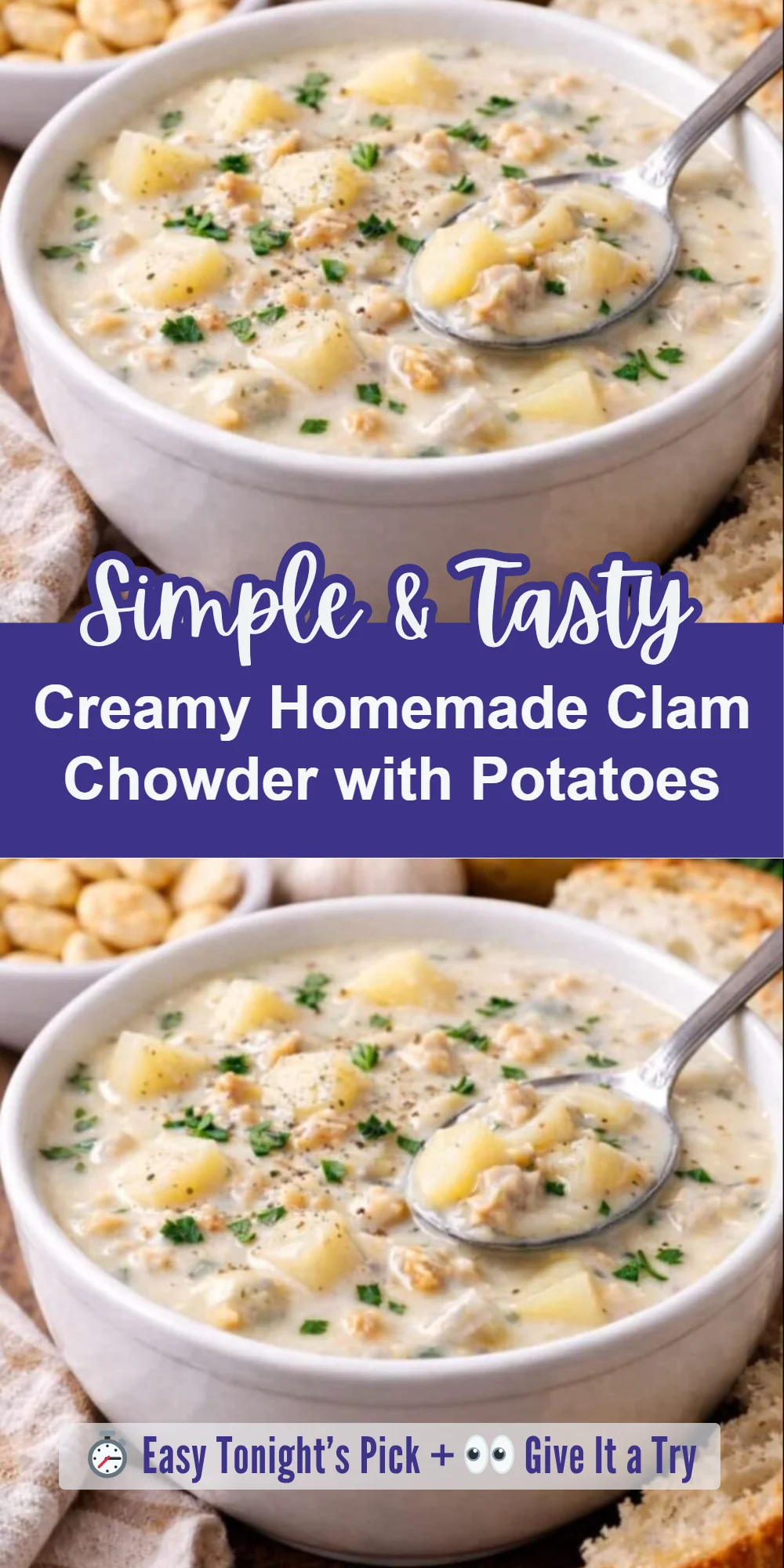 Creamy Homemade Clam Chowder with Potatoes