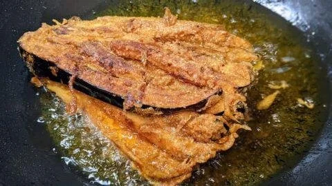 Crispy Fried Eggplant Fans