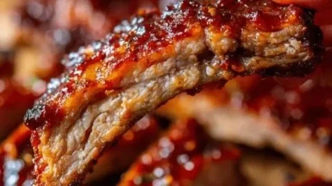 Delicious crockpot barbecue ribs served with sides