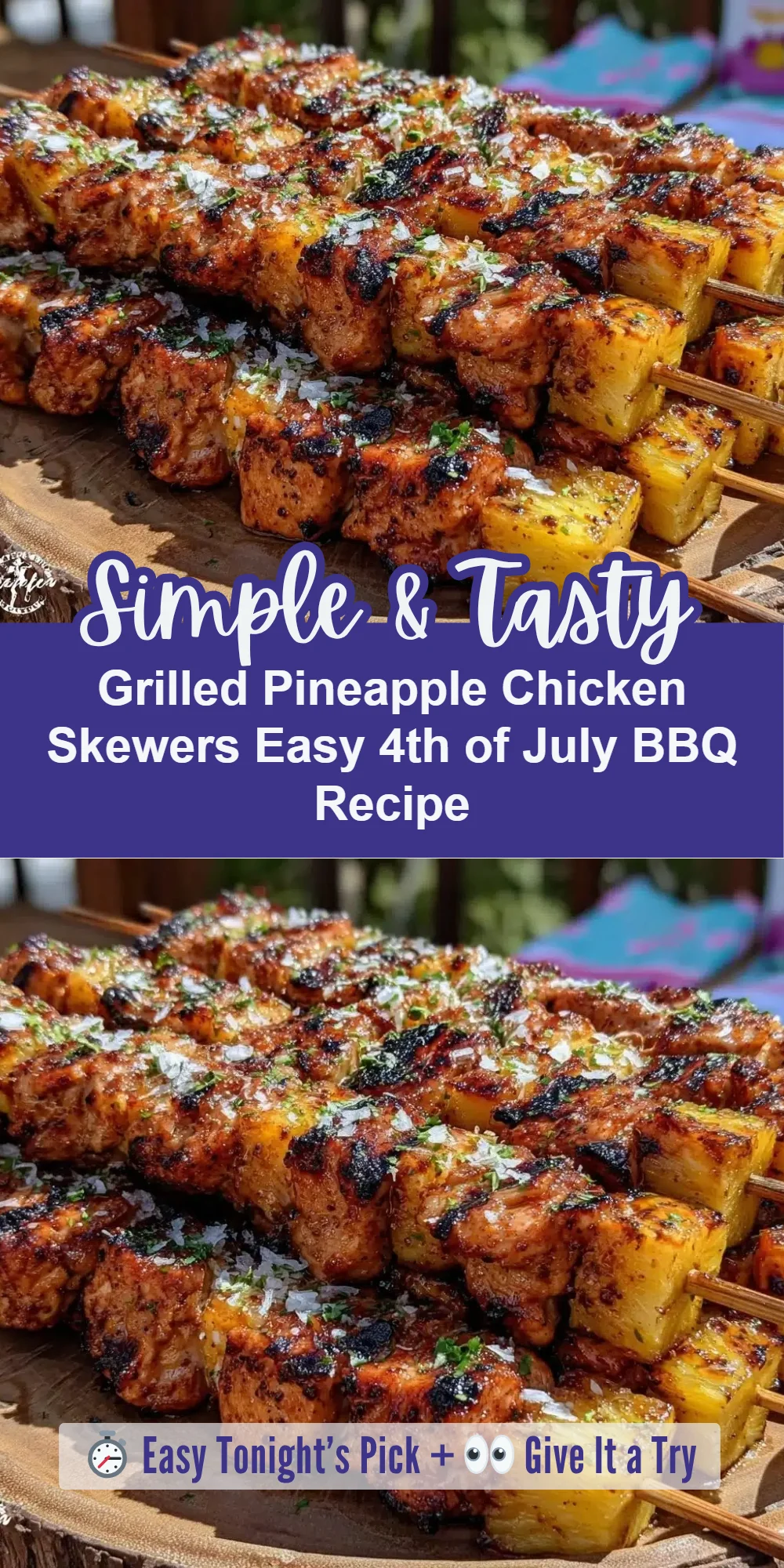 Grilled Pineapple Chicken Skewers Easy 4th of July BBQ Recipe