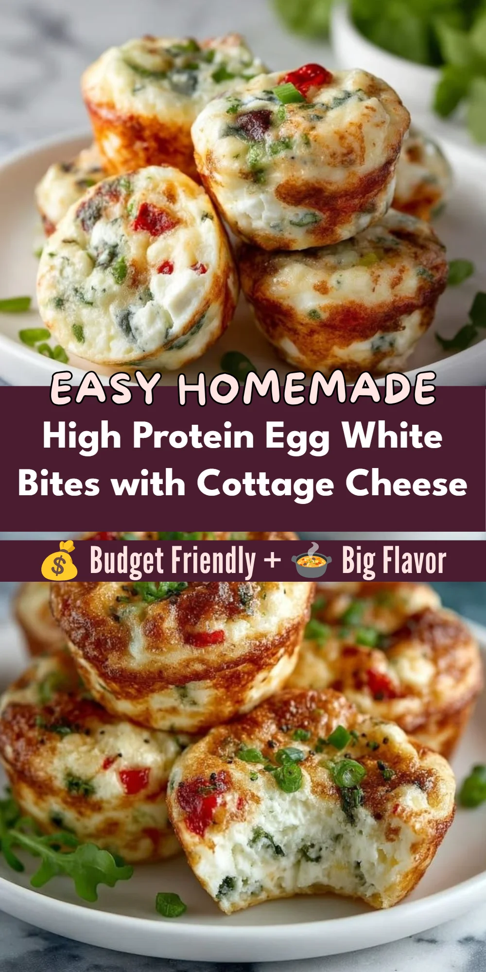 High Protein Egg White Bites with Cottage Cheese