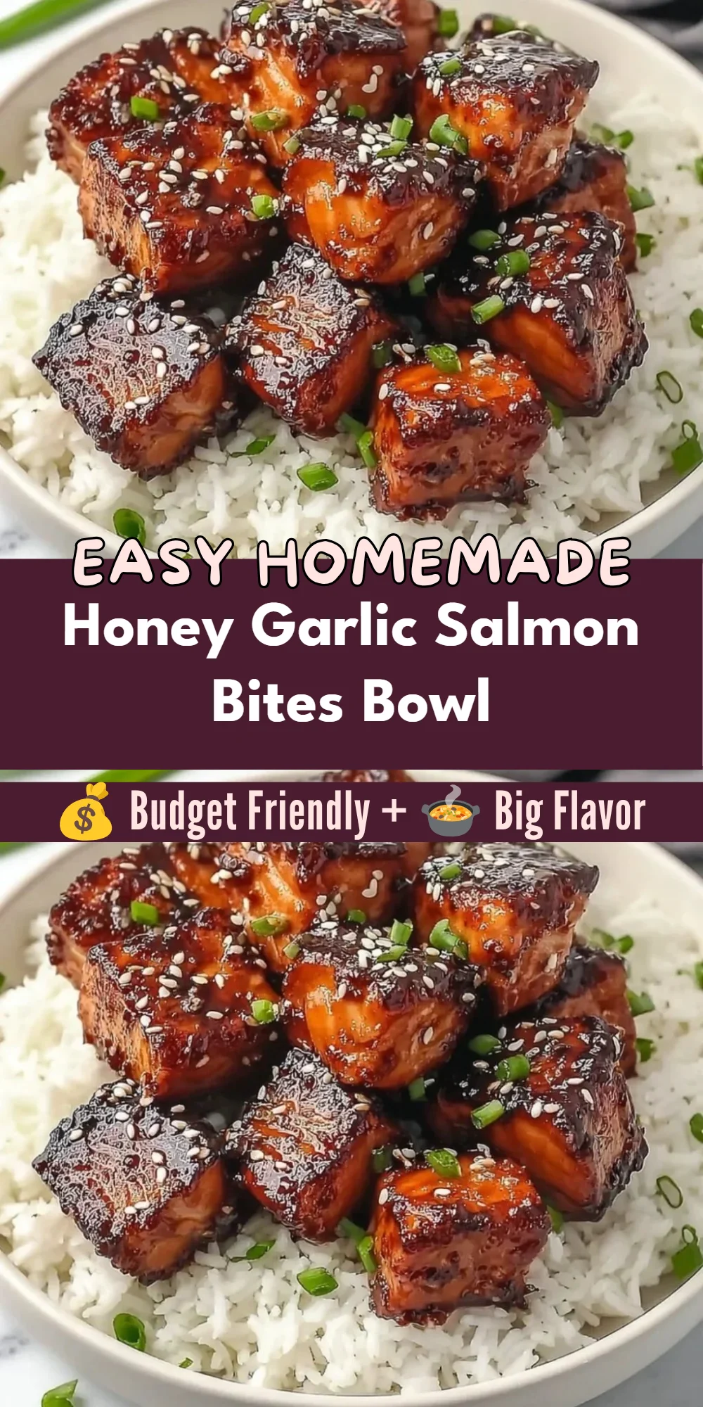 Honey Garlic Salmon Bites Bowl
