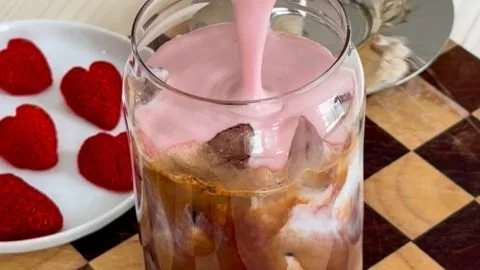 Iced Strawberry Mocha with Strawberry Cold Foam