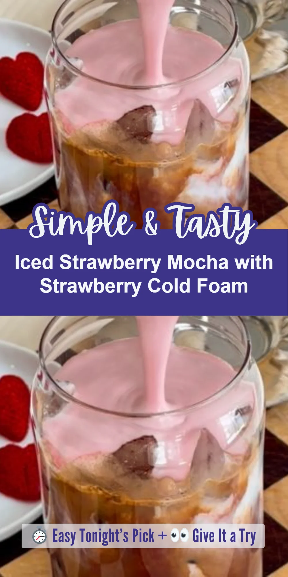 Iced Strawberry Mocha with Strawberry Cold Foam
