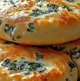 Spinach cottage cheese bagels sliced and served on a plate with herbs