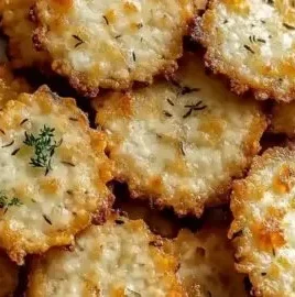 Oven baked cottage cheese crackers on a plate for guilt-free snacking.