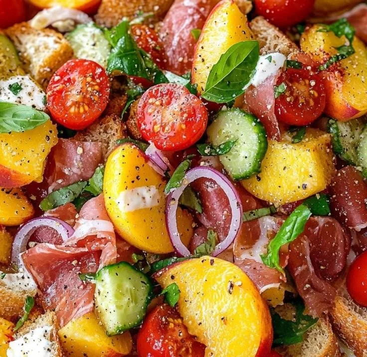 Peach Panzanella Salad