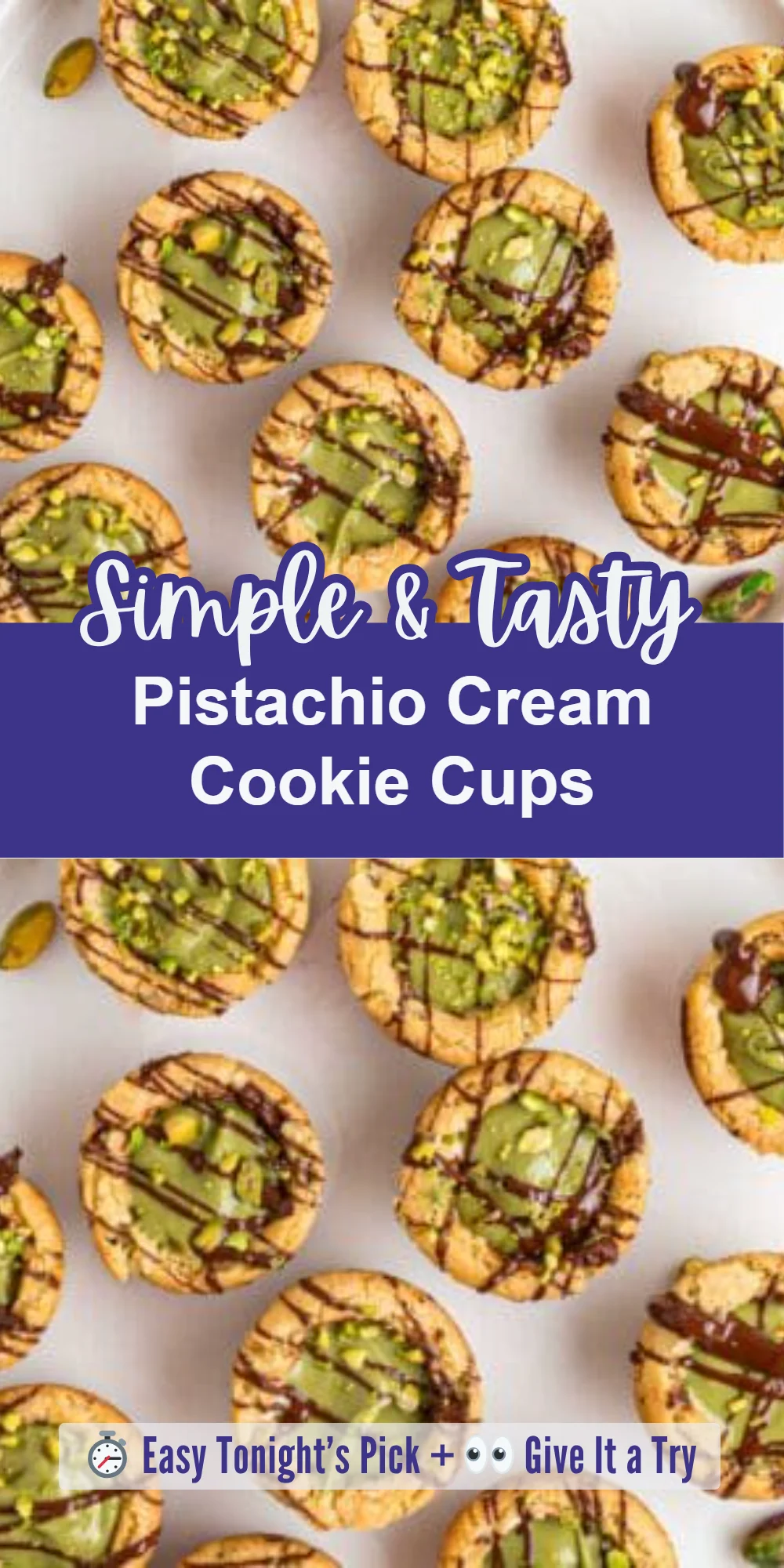 Pistachio Cream Cookie Cups
