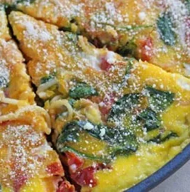 Delicious homemade spaghetti frittata served on a plate