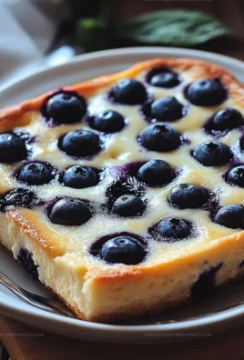 Spring Berry Blueberry Cottage Cheese Breakfast Bake with fresh blueberries