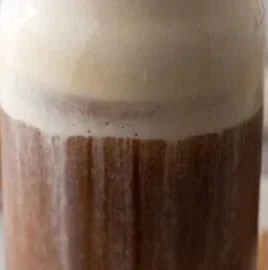 Homemade Starbucks brown sugar cold foam recipe with ingredients and preparation steps
