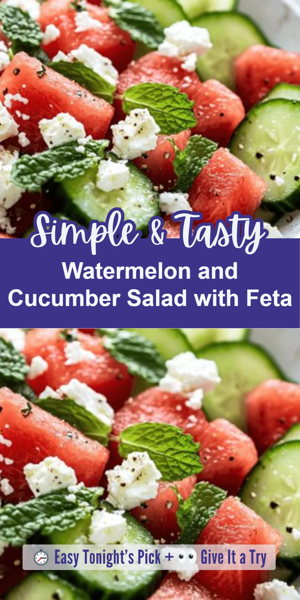 Watermelon and Cucumber Salad with Feta