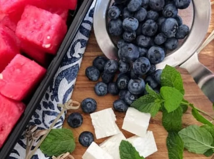 Watermelon Feta Blueberry Bites