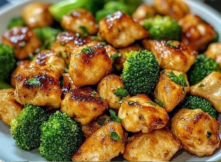 Air Fryer Chicken Bites and Broccoli