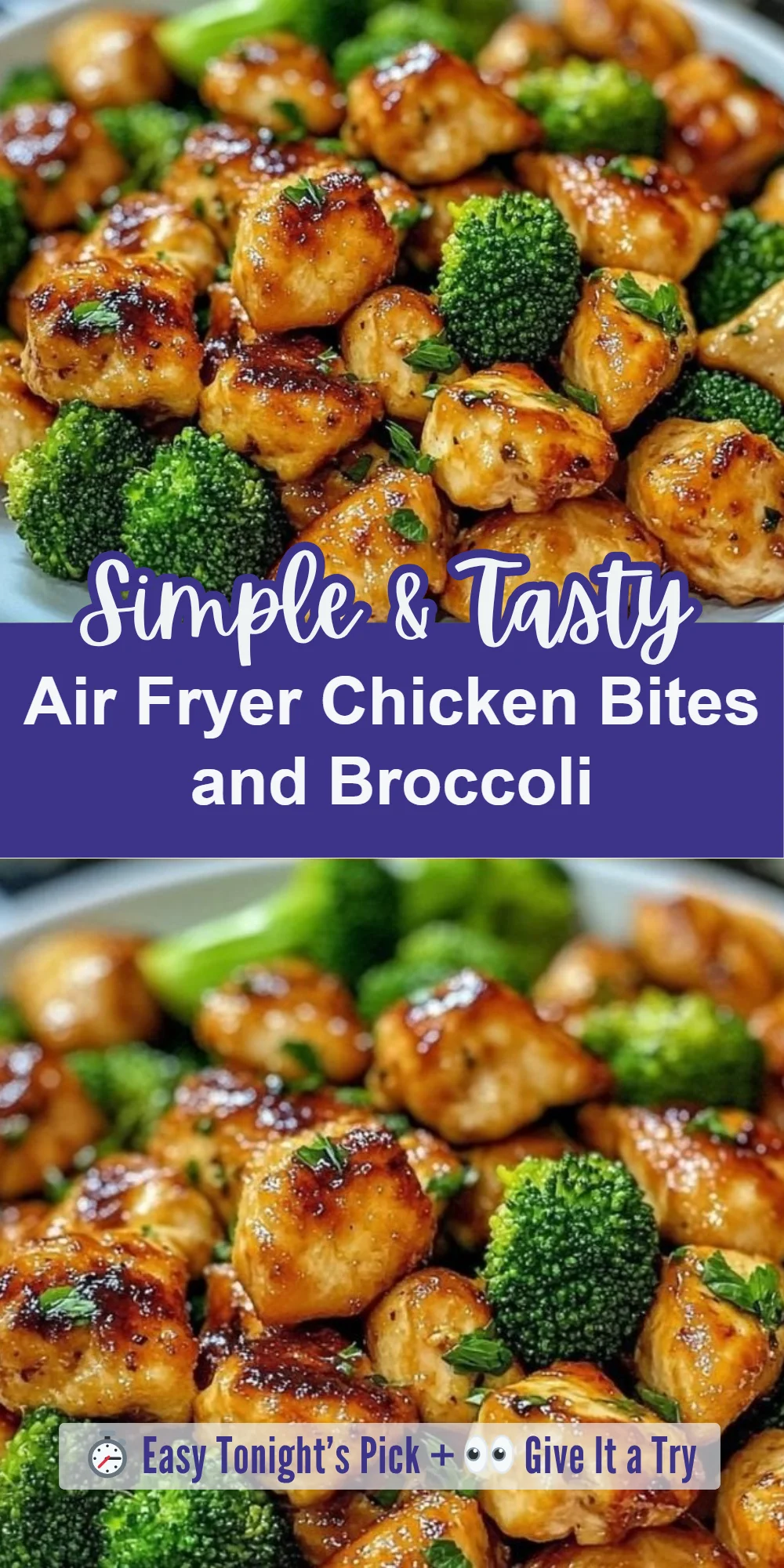 Air Fryer Chicken Bites and Broccoli