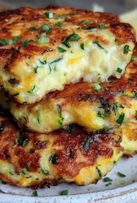 Cheesy zucchini patties served on a plate, garnished with herbs