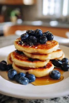 Delicious lemon blueberry pancake bites served on a plate