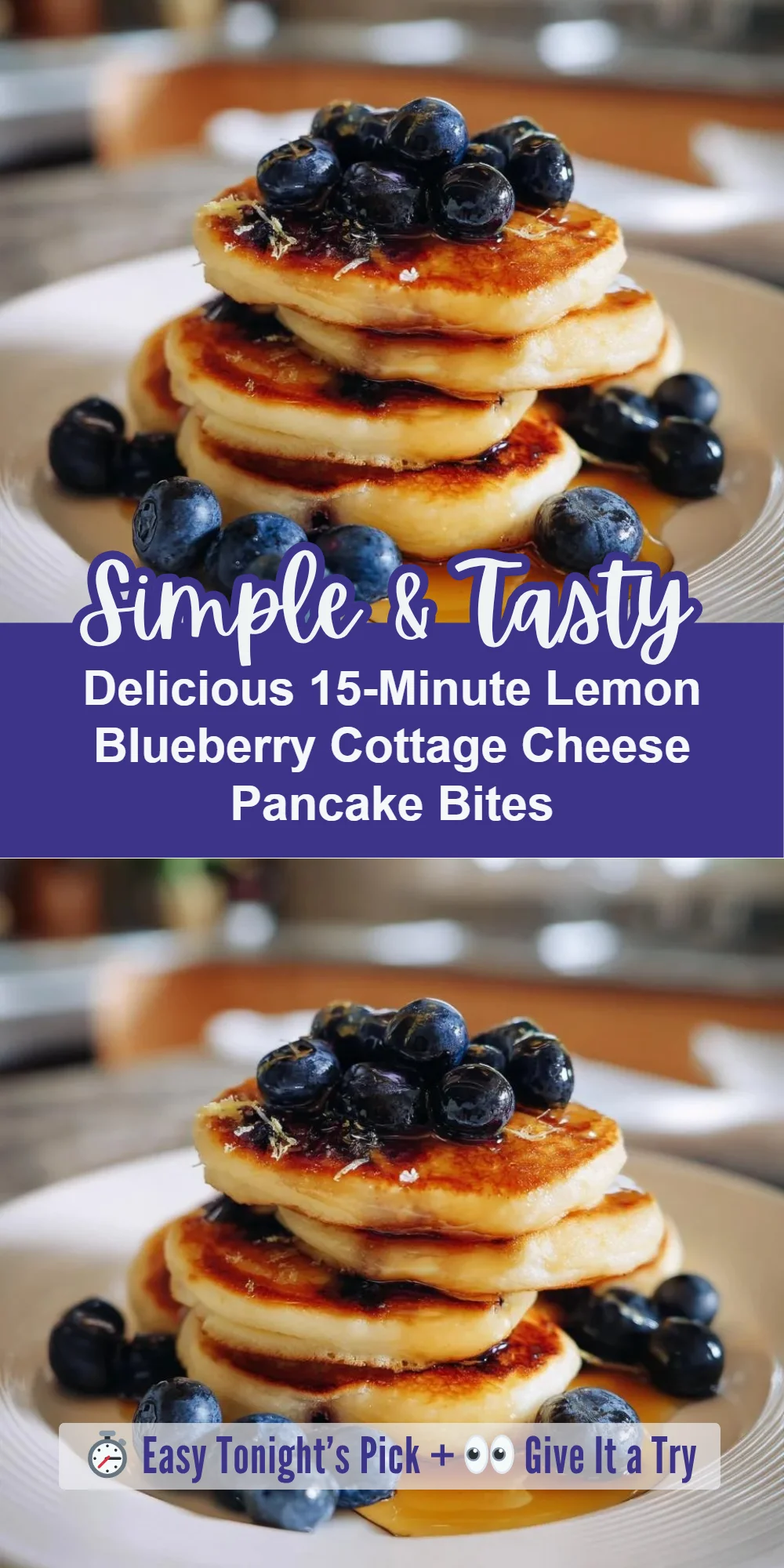 Delicious 15-Minute Lemon Blueberry Cottage Cheese Pancake Bites
