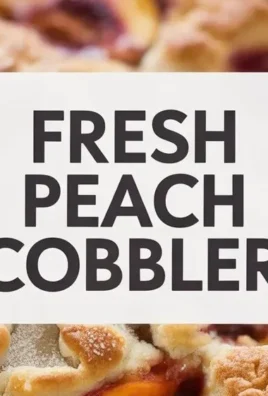 Delicious homemade fresh peach cobbler served in a dish
