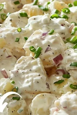 Delicious bowl of Hellmann's Potato Salad garnished with fresh herbs