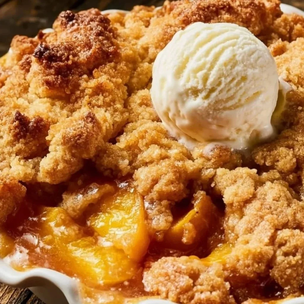 Delicious Joanna Gaines Peach Cobbler fresh from the oven