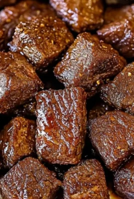 Deliciously cooked air fryer steak bites served on a plate