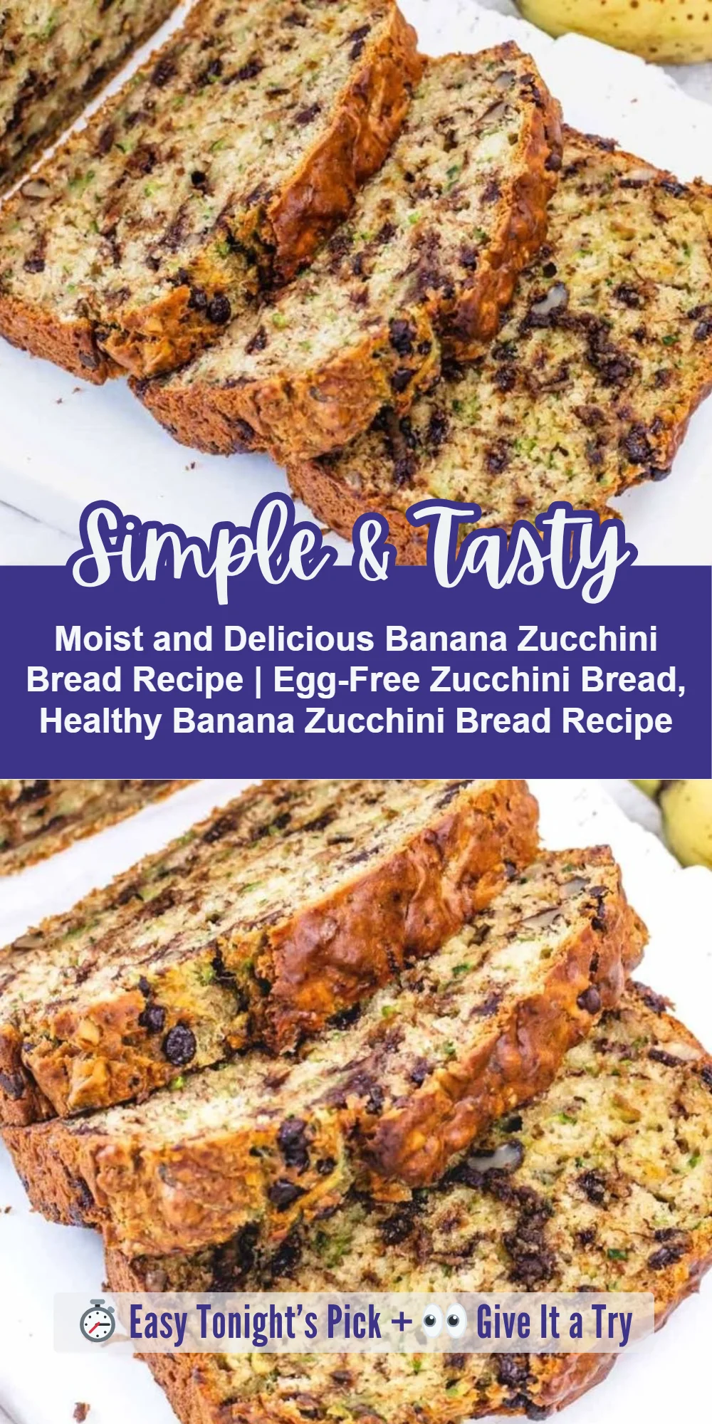 Moist and Delicious Banana Zucchini Bread Recipe | Egg-Free Zucchini Bread, Healthy Banana Zucchini Bread Recipe