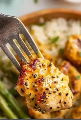Delicious honey mustard chicken bowls with fresh vegetables and rice
