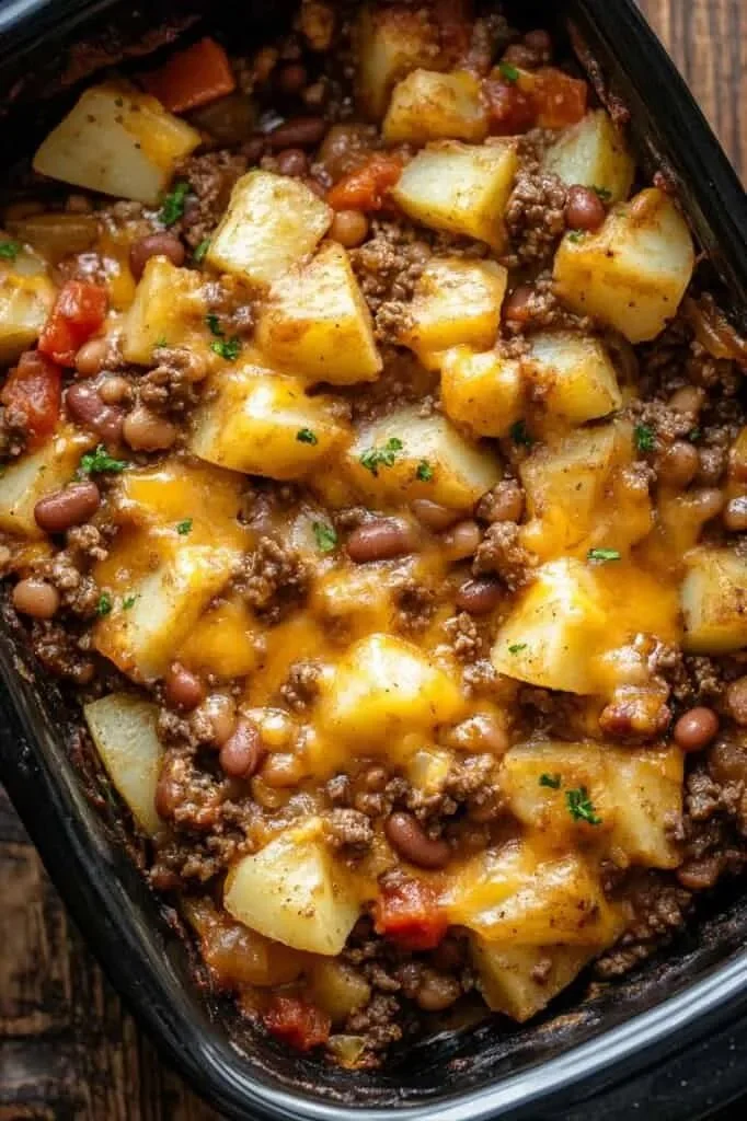 Delicious Slow Cooker Cowboy Casserole, a perfect family meal