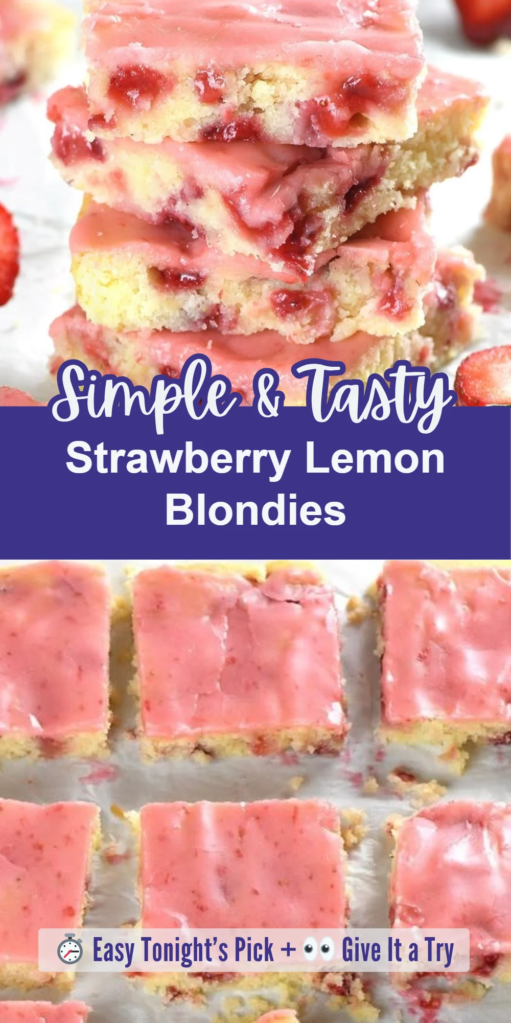 Strawberry Lemon Blondies