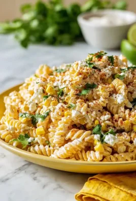 Tasty Elote Pasta Salad featuring Greek yogurt, corn, and fresh herbs.
