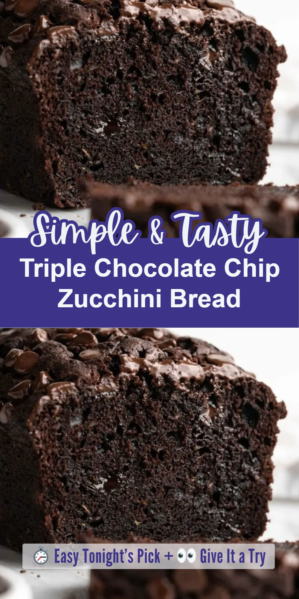 Triple Chocolate Chip Zucchini Bread