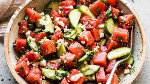 Watermelon Basil Salad with Feta
